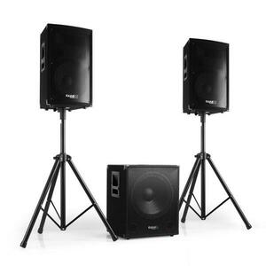Ibiza 2.1 aktív PA készlet, 1 x subwoofer, 2 x szatellit, 2 x állvány, 800 W kép