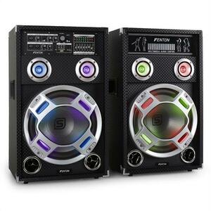 Skytec KA-12 aktív karaoke PA hangfal szett, USB, SD, AUX kép