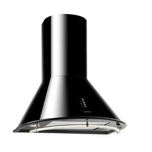 Klarstein Lumio Neo, retró kéményes páraelszívó, 60 cm, 610 m³/ó, nemesacél, fekete kép