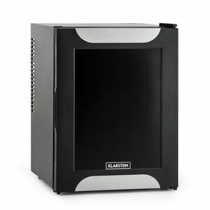 Klarstein Happy Hour, mini hűtőszekrény, 33 liter, zajmentes, G energiahatékonysági osztály, fekete dekoratív ajtóval kép