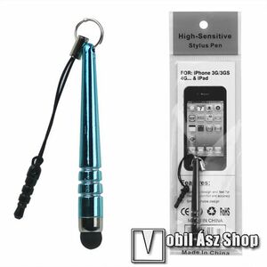 Érintőképernyő ceruza - mini, 3, 5 jack csatlakozóba illeszthető, kapacitív kijelzőhöz - VILÁGOS KÉK kép