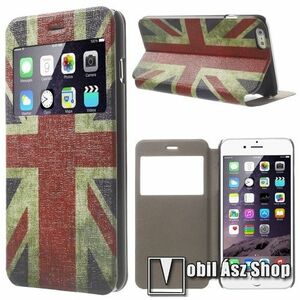 Műanyag védő tok / hátlap - ANGOL ZÁSZLÓ MINTA - oldalra nyíló S-View Cover flip, hívószámkijelzés, asztali tartó funkció - APPLE iPhone 6 Plus / APPLE iPhone 6S Plus kép