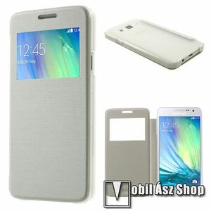 Műanyag védő tok / hátlap - oldalra nyíló flip cover, hívószámkijelzésnek kivágás - FEHÉR - SAMSUNG SM-A300F Galaxy A3 kép