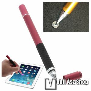 Érintőképernyő ceruza / golyóstoll - kapacitív kijelzőhöz, KÉZÍRÁSRA, RAJZOLÁSRA ALKALMAS - PIROS kép