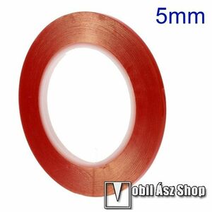 Ragasztó szalag, kétoldalas, plexi ablakhoz/érintőpanelhez (260°C hőálló, 5 mm széles, 33 m hosszú) kép