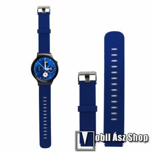 Pót szíj - szilikon - 102mm + 78mm hosszú, 20mm széles - SAMSUNG SM-R720 Gear S2 Classic - KÉK kép