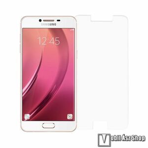 Előlap védő karcálló edzett üveg - 0, 3 mm vékony, 9H, Arc Edge, A képernyő sík részét védi - SAMSUNG Galaxy C5 kép