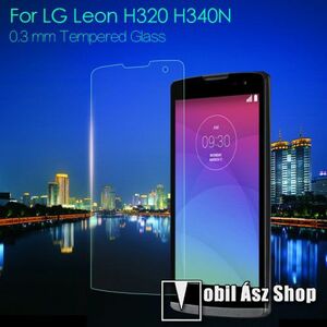Előlap védő karcálló edzett üveg - 0, 3 mm vékony, 9H, Arc Edge, A képernyő sík részét védi - LG Leon (C50) kép