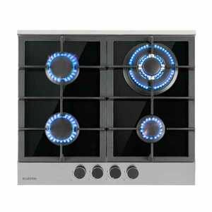 Klarstein Alchemist, gázfőzőlap, 4 alumínium égő, üvegkerámia, fekete kép