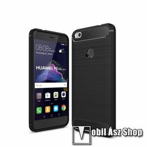 OTT! CARBON szilikon védő tok / hátlap - FEKETE - karbon mintás, ERŐS VÉDELEM! - HUAWEI P8 Lite (2017) / HUAWEI P9 Lite (2017) / HUAWEI Honor 8 Lite kép
