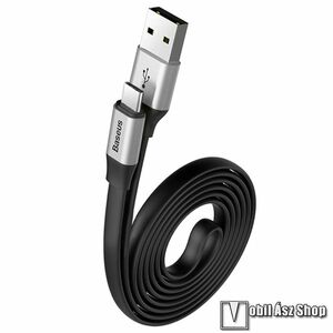 BASEUS adatátviteli kábel / USB töltő - USB 3.1 Type C, 1, 2m, 2A - EZÜST - GYÁRI kép