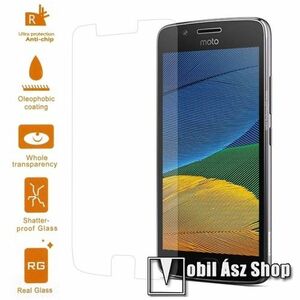 Előlap védő karcálló edzett üveg - 0, 3 mm vékony, 9H, Arc Edge, A képernyő sík részét védi - Motorola Moto G5 kép