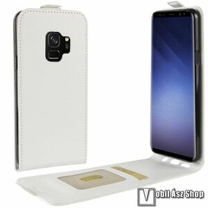 CRAZY SLIM FLIP tok - lefelé nyíló, rejtett mágneses záródás - FEHÉR - SAMSUNG SM-G960 Galaxy S9 kép