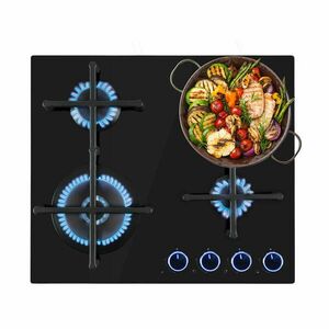 Klarstein Illuminosa 4, gázfőzőlap, 4 Sabaf égő, üvegkerámia kép