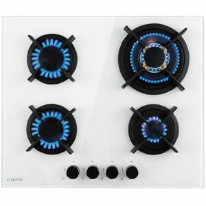 Klarstein Goldflame 4, gázfőzőlap, 4 sárgaréz égő, üvegkerámia kép