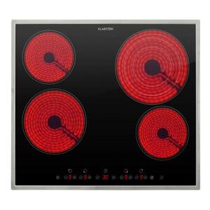 Klarstein Virtuosa 4, üvegkerámia főzőlap, 6500 W, 4 főzőlap, rozsdamentes acél keret kép