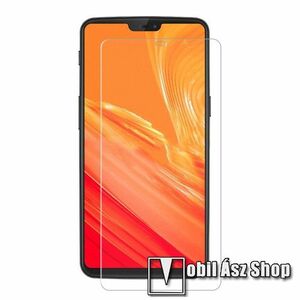 Előlap védő karcálló edzett üveg - 0, 3 mm vékony, 9H, Arc Edge, A képernyő sík részét védi - OnePlus 6 kép