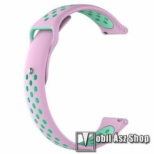 Okosóra szíj - légáteresztő, sportoláshoz, 133 + 97.5mm hosszú, 22mm széles - RÓZSASZÍN / CYAN KÉK - Xiaomi Amazfit / Xiaomi Amazfit 2 / Fossil Q MARSHAL Gen2 kép