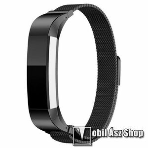 Okosóra milánói szíj - rozsdamentes acél, mágneses - FEKETE - Fitbit Alta kép
