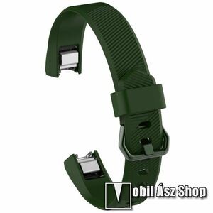 Okosóra szíj - TEREP ZÖLD - szilikon, 105 + 100mm hosszú - Fitbit Alta HR kép