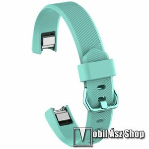 Okosóra szíj - CYAN KÉK - szilikon, 105 + 100mm hosszú - Fitbit Alta HR kép