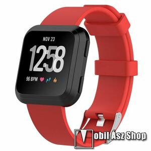 Okosóra szíj - PIROS - max 180mm-es csuklóra ajánlott, 23mm széles, S méret, 1 pár teleszkóppal - Fitbit Versa / Fitbit Versa Lite / Fitbit Versa 2 kép