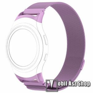 Okosóra milánói szíj - rozsdamentes acél - LILA - fém háló kialakítás, mágneses, 245mm hosszú, 20mm széles - SAMSUNG Gear Fit 2 SM-R360 / SAMSUNG Gear Fit 2 Pro SM-R365 kép