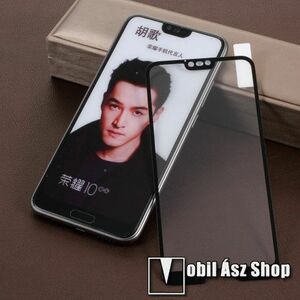 Előlap védő karcálló edzett üveg - 9H, 2.5D, Arc Edge, a teljes képernyőt védi! - FEKETE - HUAWEI Honor 10 kép