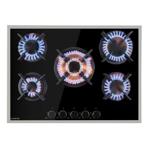 Klarstein Goldflame 5 Prime, gázfőzőlap, 5 Messing égő, üvegkerámia kép