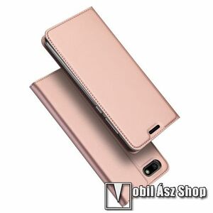 DUX DUCIS slim design notesz / mappa tok - ROSE GOLD - oldalra nyíló flip cover, asztali tartó funkció, szilikon belső, mágneses záródás - HUAWEI Y5 (2018) / HUAWEI Y5 Prime (2018) / HUAWEI Honor 7s / HUAWEI Honor Play 7 - GYÁRI kép