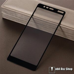 Előlap védő karcálló edzett üveg, TELJES KIJELZŐT VÉDI! - FEKETE - 0, 33mm, 9H, Arc Edge - NOKIA 5.1 kép