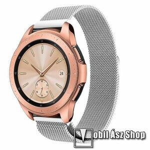 Okosóra milánói szíj - rozsdamentes acél, mágneses - EZÜST - 235 mm hosszú, 20mm széles, max 225mm-es csuklóra - SAMSUNG Galaxy Watch 42mm / HUAWEI Watch GT 2 42mm kép