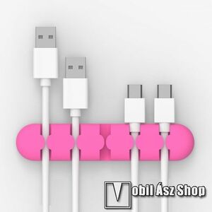 Kábel szervező, kötegelő, 1db-os - RÓZSASZÍN kép