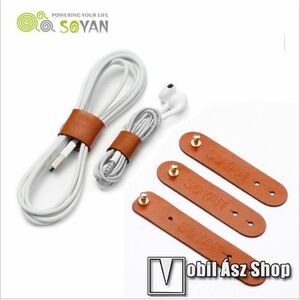 Kábel szervező, kötegelő, 3db-os 2db rövid és 1db hosszú - VILÁGOSBARNA kép