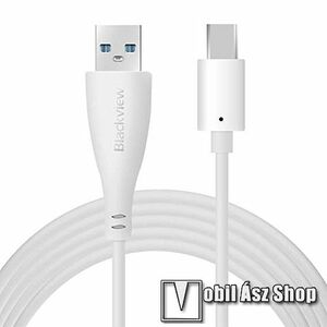 BLACKVIEW adatátviteli kábel / USB töltő - USB 3.1 Type-C, 1m, 18W, 8mm-es hosszított - FEHÉR - GYÁRI kép