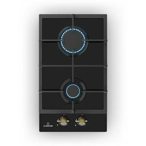 Klarstein Victoria Domino, gáz főzőlap, 2 Sabaf égő, üvegkerámia, retró design kép