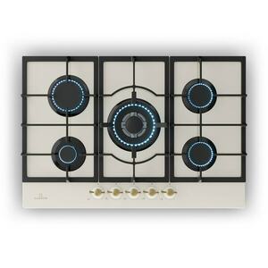 Klarstein Victoria 5, gázfőzőlap, 5 Sabaf égők, üvegkerámia, retró külső kép
