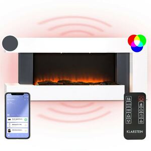 Klarstein Studio Light & Fire 2 Smart, kandalló, 1000/2000 W, MDF, WiFi Control kép