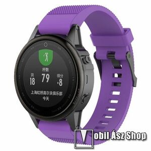 Okosóra szíj - szilikon, textúrált mintás - LILA - 108.4 + 83.2mm hosszú, 20mm széles, QUICKFIT - Garmin Fenix 6S / 6S Pro / 5S / 5S Plus / 5S Plus Sapphire kép