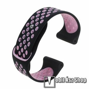 Okosóra szíj - légáteresztő, sportoláshoz - 26mm széles, 144-210mm csuklóméretig ajánlott - FEKETE / RÓZSASZÍN - Garmin Fenix 3 / Fenix 3HR / Fenix 3 Sapphire / Quatix 3 / Tactix Bravo / Foretrex 601 / D2 Bravo / Foretrex 701 kép