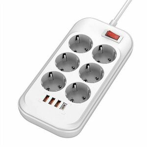 Colorway hálózati elosztó, cw-che64pdw, 6 tápcsatlakozó/4usb (c t... kép