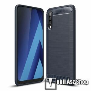 OTT! CARBON szilikon védő tok / hátlap - SÖTÉTKÉK - karbon mintás, ERŐS VÉDELEM! - SAMSUNG SM-A705F Galaxy A70 kép