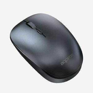 APPROX Egér - optikai, vezetéknélküli, 1600 DPI, Fekete kép