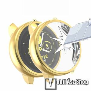 Okosóra szilikontok - A teljes előlapot védi, 360 fokos védelem! - ARANY - SAMSUNG SM-R500 Galaxy Watch Active kép