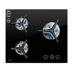 Klarstein Trifecta 3 gázfőzőlap, 3 égő, nagy, normál és kiegészítő égő, üvegkerámia kép