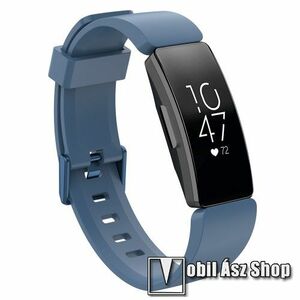 Okosóra szíj - szilikon - VILÁGOSKÉK - L-es méret, 87mm + 132mm hosszú - Fitbit Inspire / Fitbit Inspire HR kép