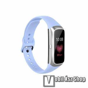 Okosóra pót szíj - szilikon - 17, 3mm széles, 89mm+115mm hosszú - SAMSUNG SM-R370 Galaxy Fit - VILÁGOSKÉK kép