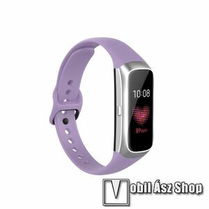 Okosóra pót szíj - szilikon - 17, 3mm széles, 89mm+115mm hosszú - SAMSUNG SM-R370 Galaxy Fit - VILÁGOS LILA kép