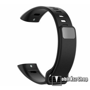 Okosóra szíj - FEKETE - szilikon, 99mm + 112mm hosszú - HUAWEI Band 2 / HUAWEI Band 2 Pro kép