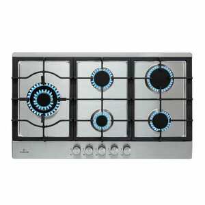 Klarstein Ignito Chef Edition, 5 zóna, gáz főzőlap, 5 égő, Sabaf égők, üvegkerámia felület kép